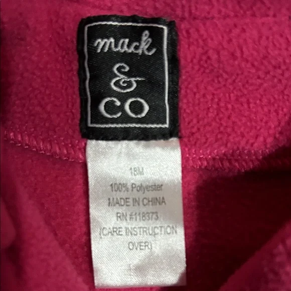 Vibrant Pink Kids Pea Coat with Scarf - Picture 3 of 6